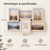 Afmetingen en productspecificaties van collage fotolijst 6 foto's