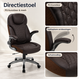 Detail van materiaal en afwerking van directiestoel