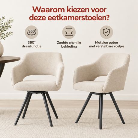 Belangrijkste voordelen en eigenschappen van draaibare eetkamerstoelen
