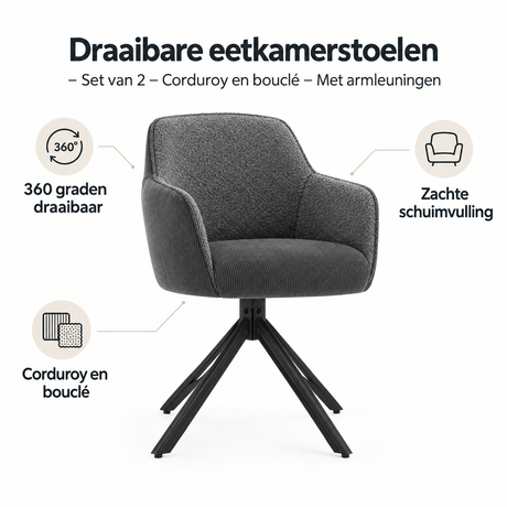 Belangrijkste voordelen en eigenschappen van draaibare eetkamerstoelen