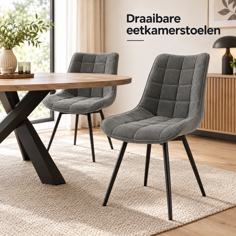 draaibare eetkamerstoelen in gebruik in een passende praktijksituatie