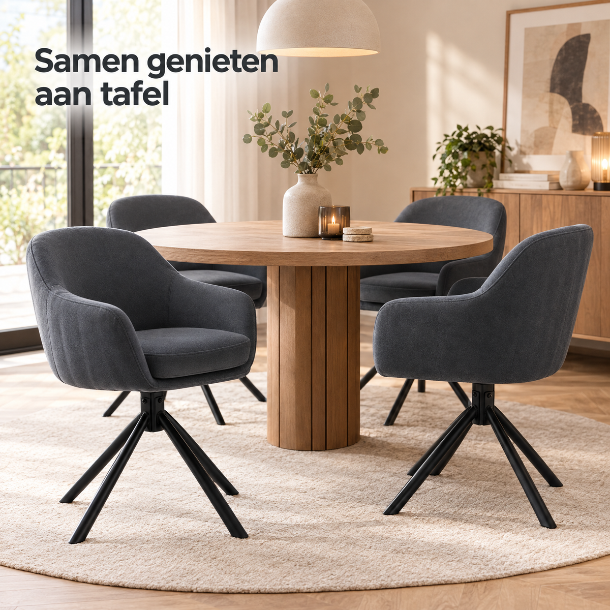 draaibare eetkamerstoelen in gebruik in een passende praktijksituatie