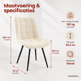 Afmetingen en productspecificaties van draaibare eetkamerstoelen