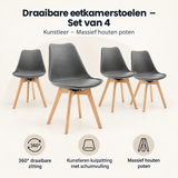 Overzicht van draaibare eetkamerstoelen met de belangrijkste productvoordelen