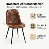 Belangrijkste voordelen en eigenschappen van draaibare eetkamerstoelen set van 4