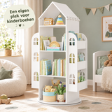 draaibare kinderboekenkast in gebruik in een passende praktijksituatie