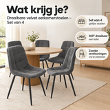 Praktische toepassing en keuzehulp voor draaibare velvet eetkamerstoelen