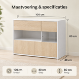 Afmetingen en productspecificaties van dressoir 100 cm