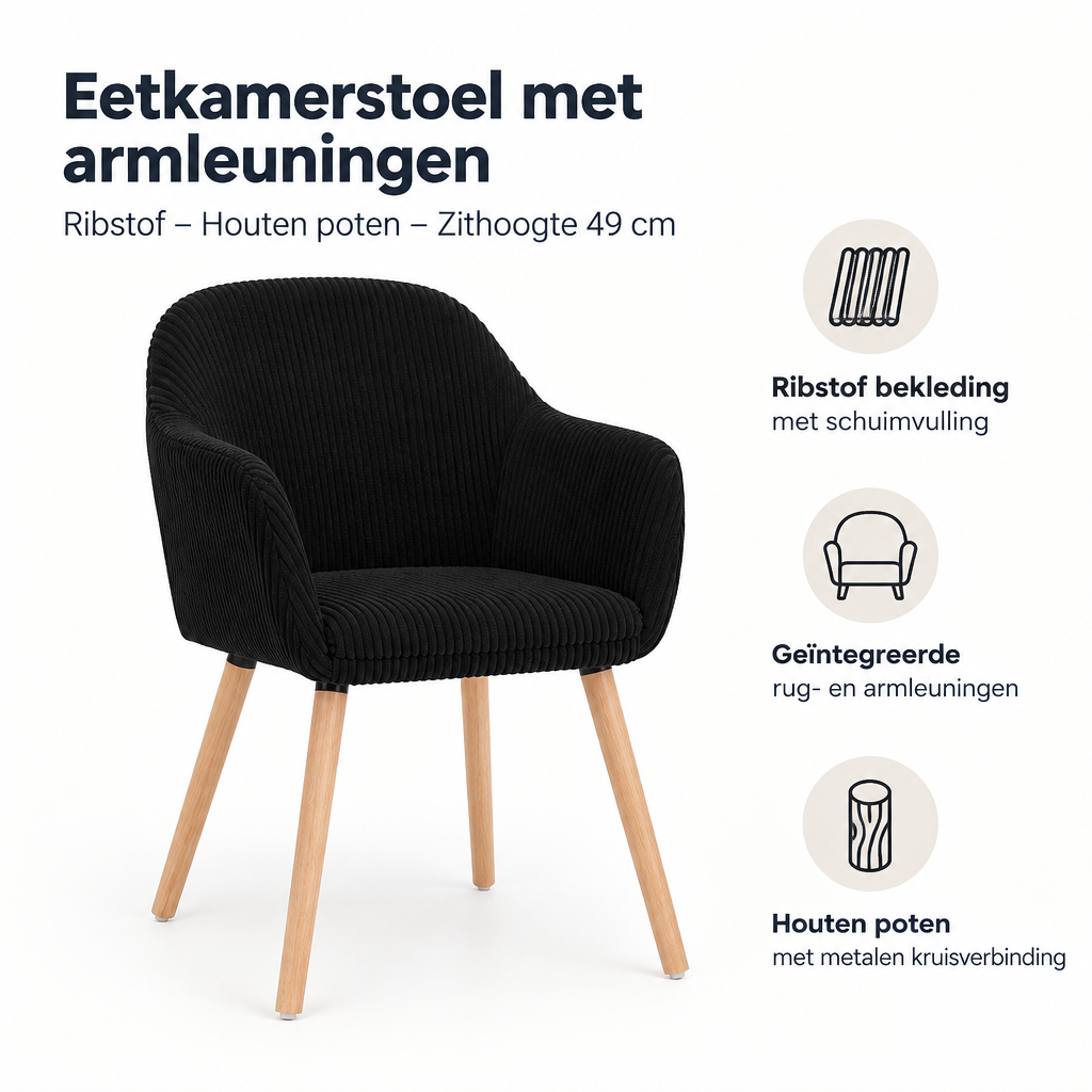 Belangrijkste voordelen en eigenschappen van eetkamerstoel met armleuningen