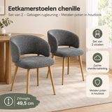 Praktische toepassing en keuzehulp voor eetkamerstoelen chenille set van 2