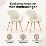 Overzicht van eetkamerstoelen met armleuningen met de belangrijkste productvoordelen
