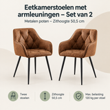 Overzicht van eetkamerstoelen met armleuningen set van 2 met de belangrijkste productvoordelen