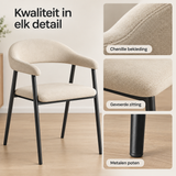 Detail van materiaal en afwerking van eetkamerstoelen set van 2
