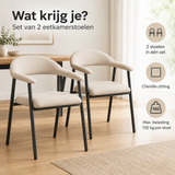 Praktische toepassing en keuzehulp voor eetkamerstoelen set van 2