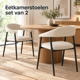 eetkamerstoelen set van 2 in gebruik in een passende praktijksituatie