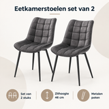 Overzicht van eetkamerstoelen set van 2 met de belangrijkste productvoordelen