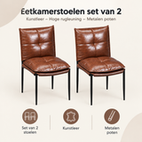 Overzicht van eetkamerstoelen set van 2 met de belangrijkste productvoordelen