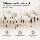 Belangrijkste voordelen en eigenschappen van eetkamerstoelen set van 4