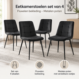 Praktische toepassing en keuzehulp voor eetkamerstoelen set van 4