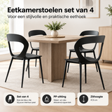 Praktische toepassing en keuzehulp voor eetkamerstoelen set van 4