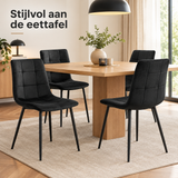 eetkamerstoelen set van 4 in gebruik in een passende praktijksituatie