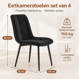 Afmetingen en productspecificaties van eetkamerstoelen set van 4