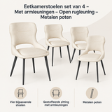 Overzicht van eetkamerstoelen set van 4 met de belangrijkste productvoordelen