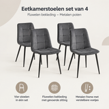 Overzicht van eetkamerstoelen set van 4 met de belangrijkste productvoordelen