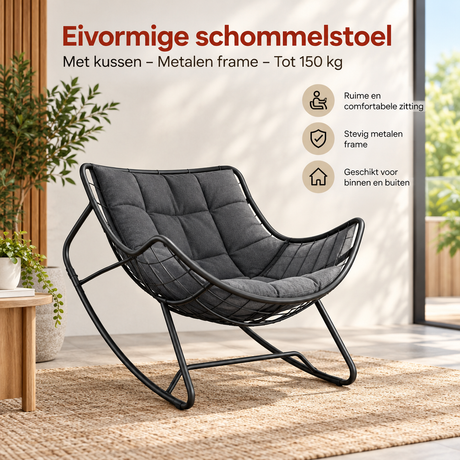 Praktische toepassing en keuzehulp voor eivormige schommelstoel