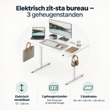 Overzicht van elektrisch zit-sta bureau met de belangrijkste productvoordelen
