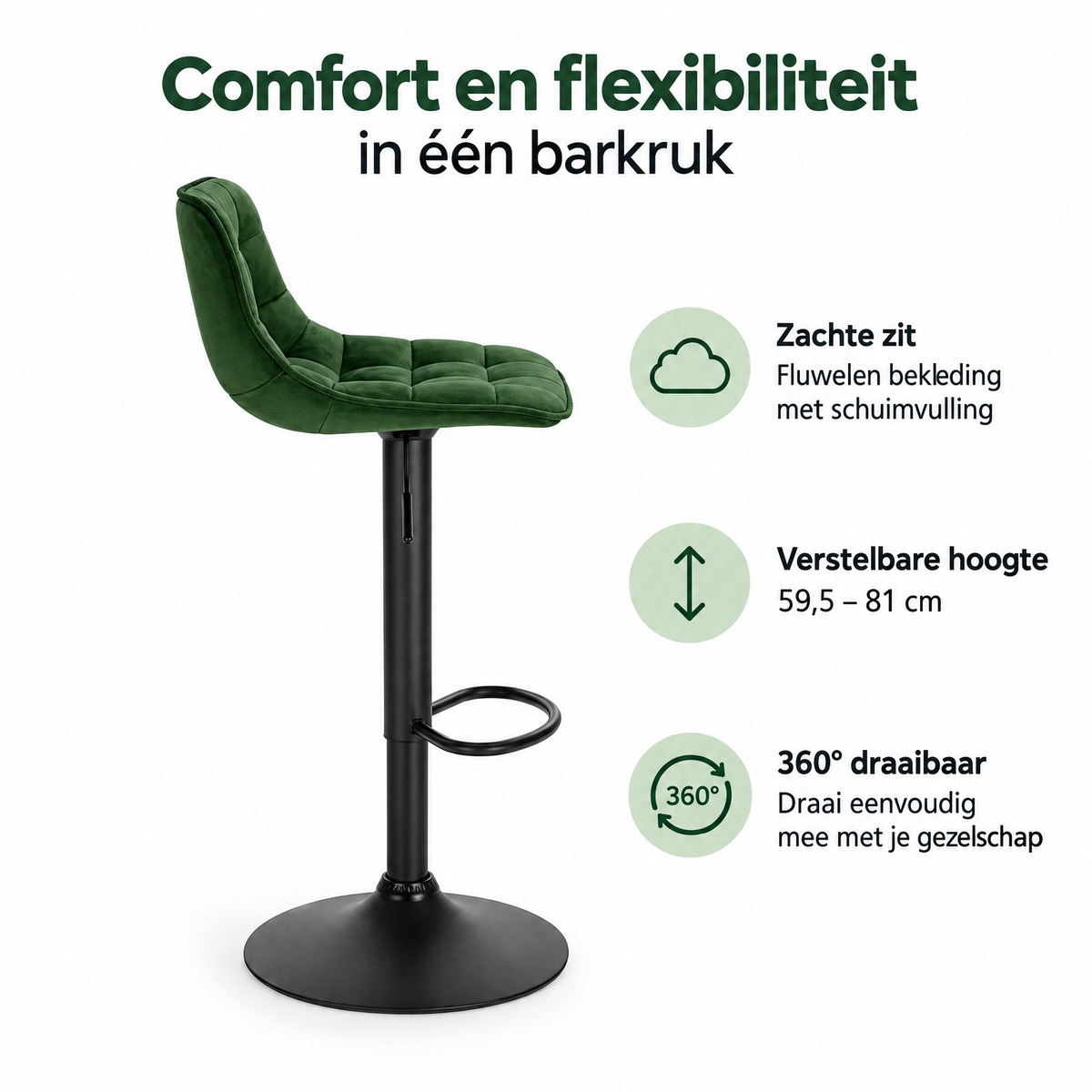 Belangrijkste voordelen en eigenschappen van fluwelen barkruk
