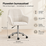 Afmetingen en productspecificaties van fluwelen bureaustoel