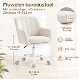 Afmetingen en productspecificaties van fluwelen bureaustoel