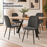 fluwelen eetkamerstoelen set van 4 in gebruik in een passende praktijksituatie