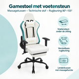 Overzicht van gamestoel met voetensteun met de belangrijkste productvoordelen