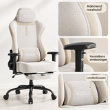 Detail van materiaal en afwerking van gamingstoel