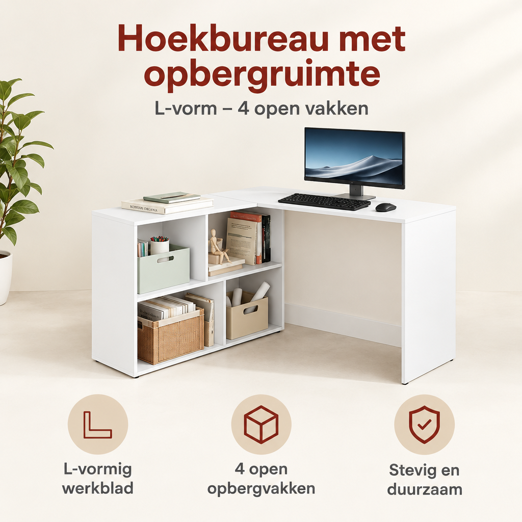 Belangrijkste voordelen en eigenschappen van hoekbureau met opbergruimte
