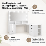 Belangrijkste voordelen en eigenschappen van hoekkaptafel met LED-spiegel
