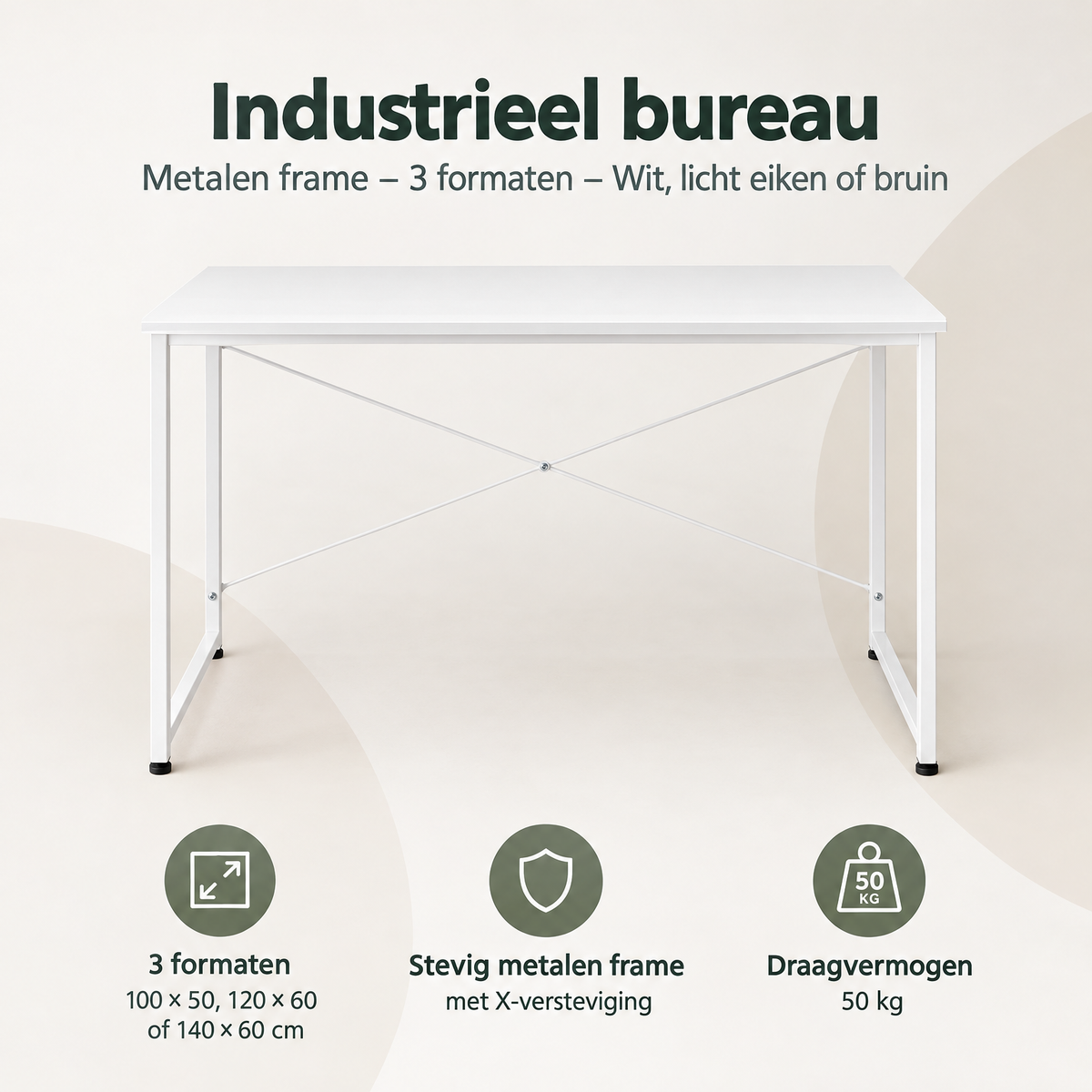 Overzicht van industrieel bureau met de belangrijkste productvoordelen