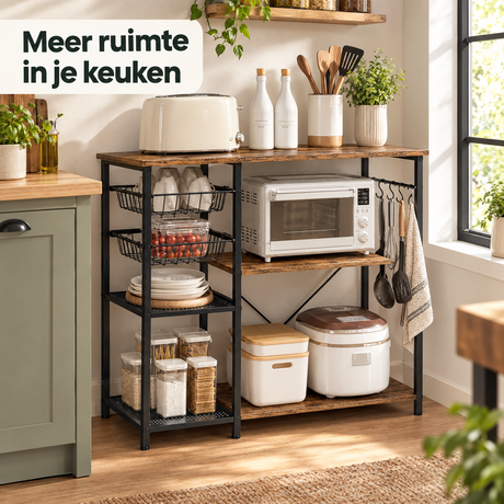 industrieel keukenrek in gebruik in een passende praktijksituatie