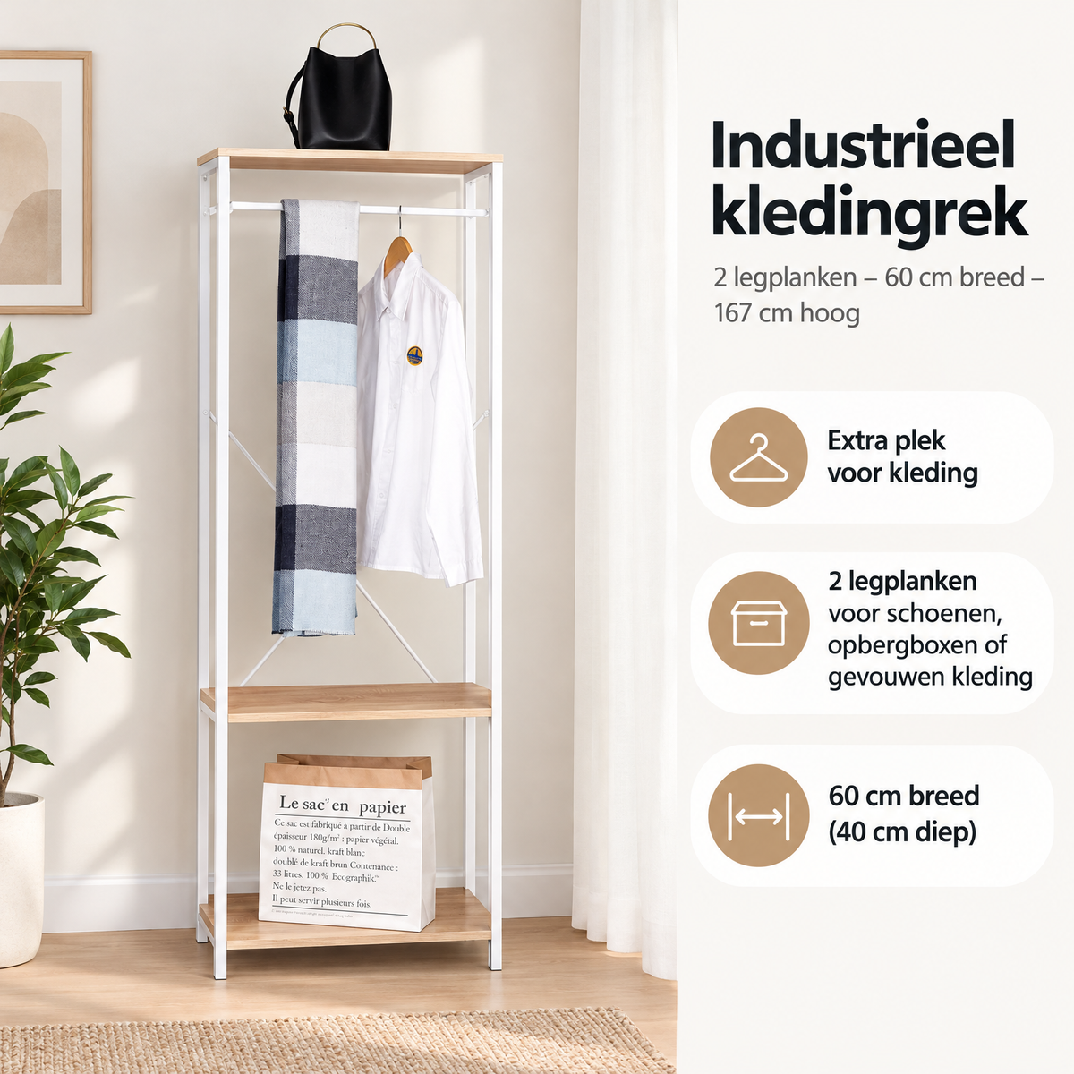 Praktische toepassing en keuzehulp voor industrieel kledingrek