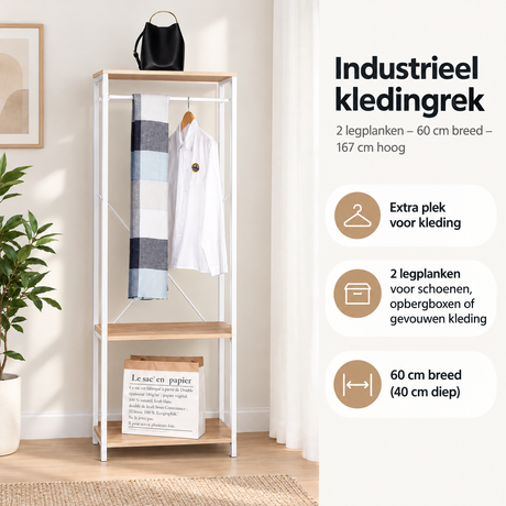 Praktische toepassing en keuzehulp voor industrieel kledingrek