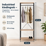 Afmetingen en productspecificaties van industrieel kledingrek