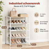 Afmetingen en productspecificaties van industrieel schoenenrek