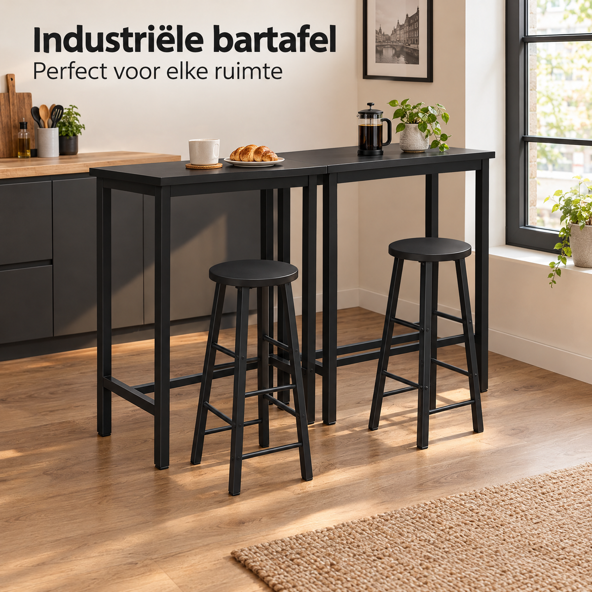 industriële bartafel in gebruik in een passende praktijksituatie