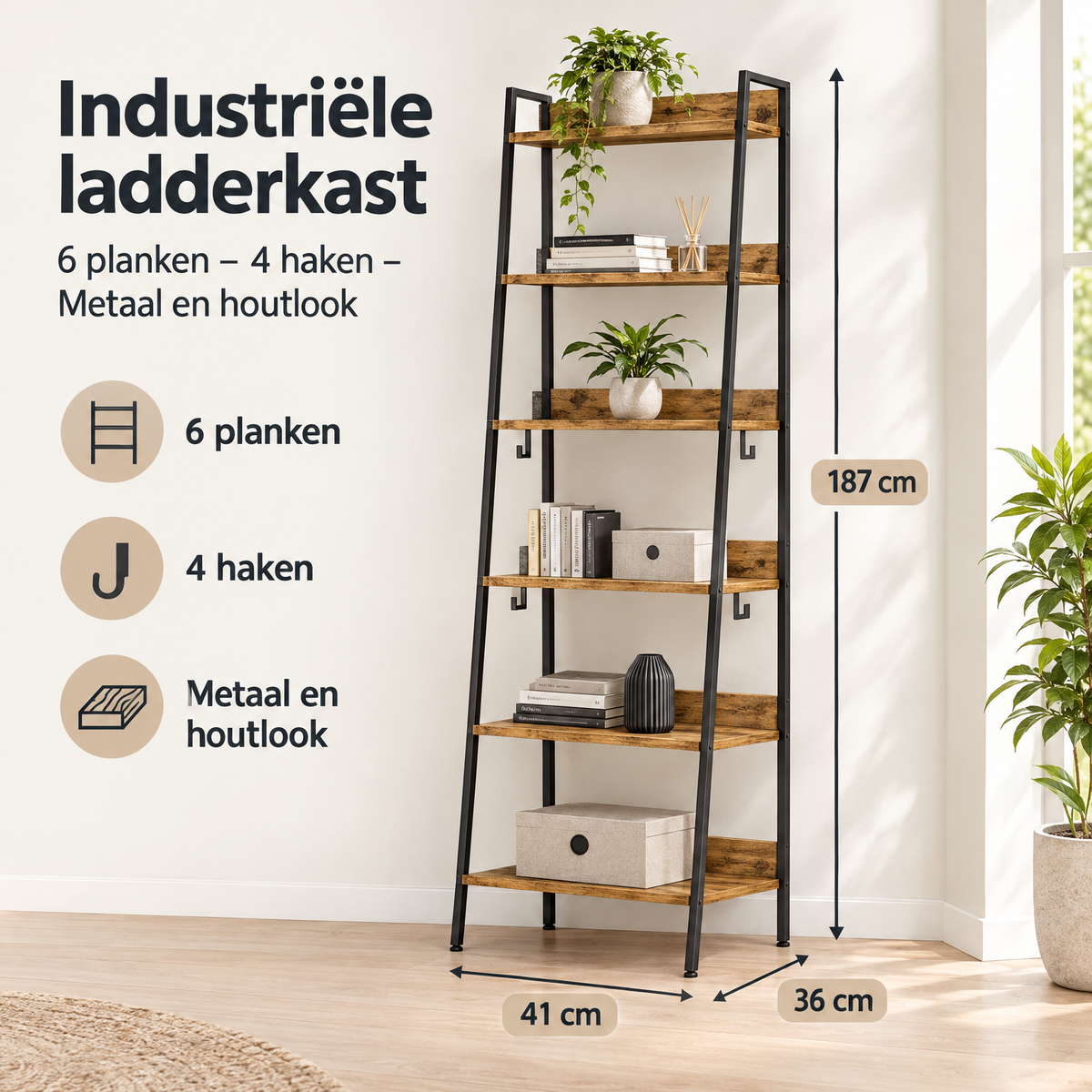 Afmetingen en productspecificaties van industriële ladderkast