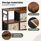 Detail van materiaal en afwerking van industriële ladekast