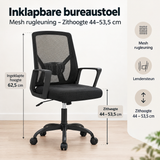 Afmetingen en productspecificaties van inklapbare bureaustoel