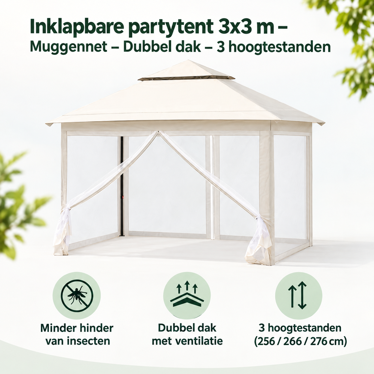 Belangrijkste voordelen en eigenschappen van inklapbare partytent 3x3