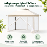 Belangrijkste voordelen en eigenschappen van inklapbare partytent 3x3